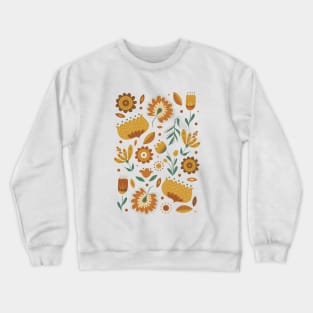 Autumn Folk Art Florals Crewneck Sweatshirt